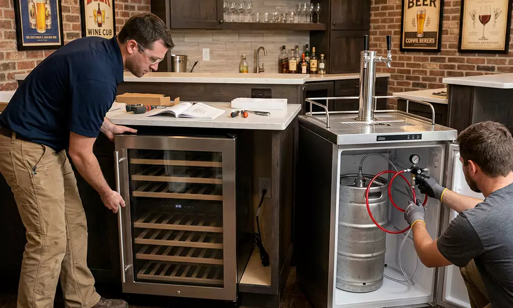 Sub Zero Wine Cooler and Kegerator Installation in Islip, NY